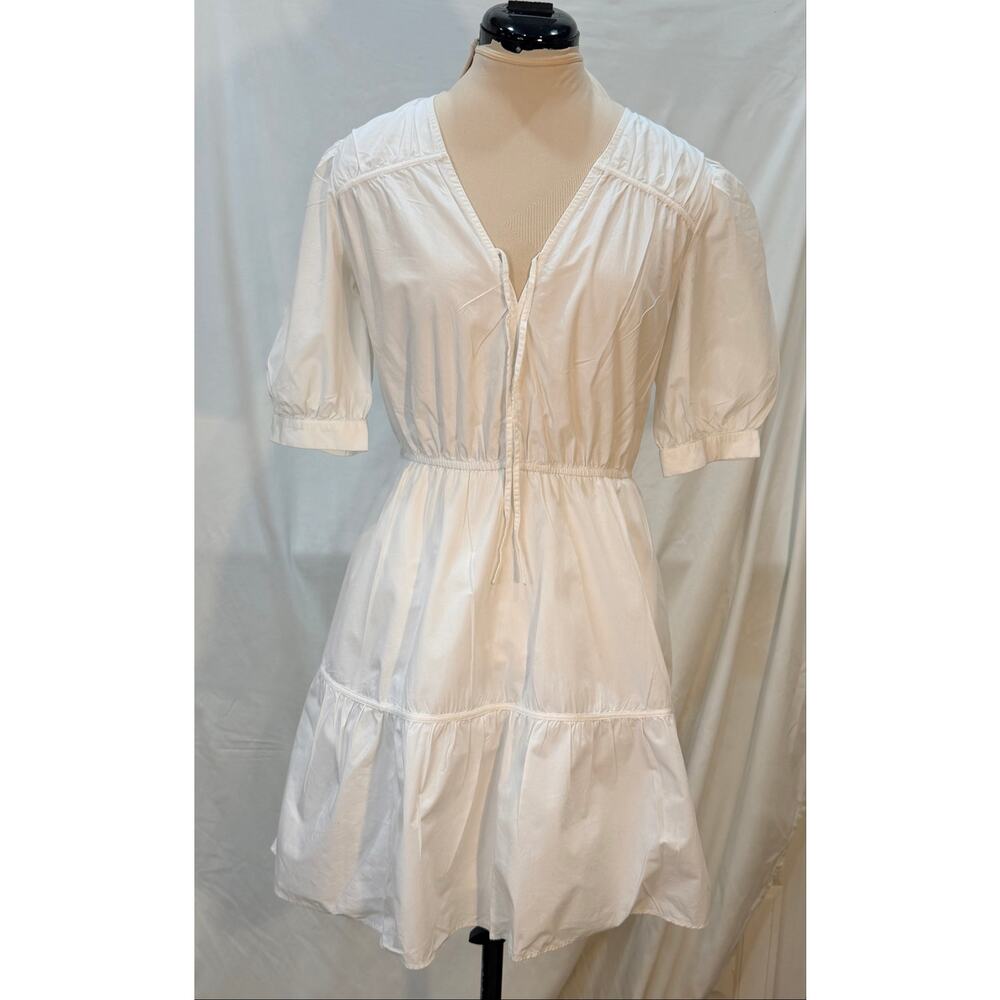 & Other Stories Los Angeles Atelier White Cotton Puff Sleeve Mini Dress Size 4
